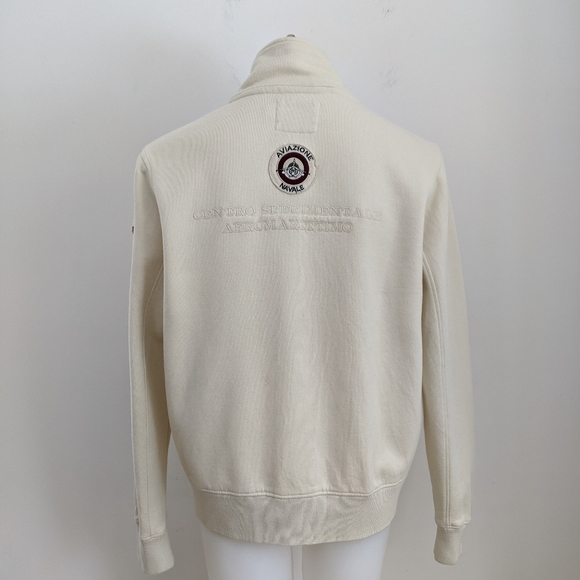 AVIAZIONE NAVALE Zip Sweater, Cream, L - Picture 5 of 9